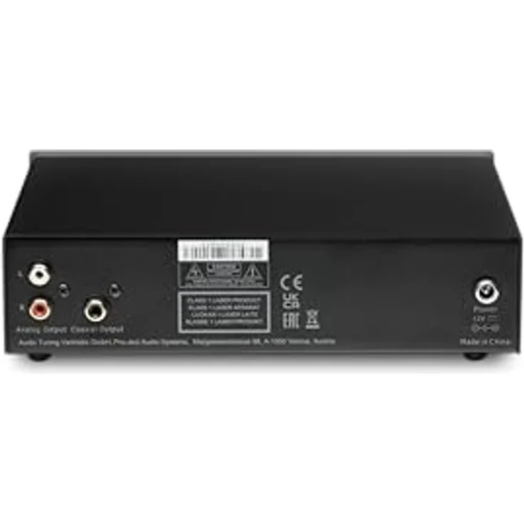 Pro-Ject CD Box E, Ultra kompakter CD-Player mit echtem Red Book CD-DA-Laufwerk, Aluminium-Frontpanel, RCA-Ausgang, Schwarz – Bild 3