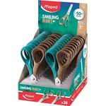 Maped Kinder-Schere Schere SMILING PLANET VIVO, 12cm braun/blau-grün, Rechtshänder