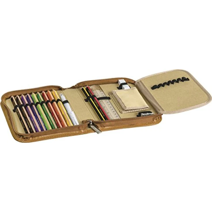 Schüler-Etui Leder natur 1 Klappe – Bild 3