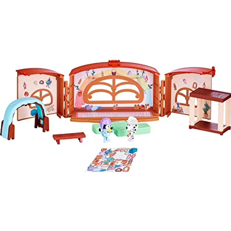 Blueys Calypso Schulspielset, Sammelfiguren Set mit Bluey und Chloe, orange, mit Zubehör und Aufklebern – Bild 6