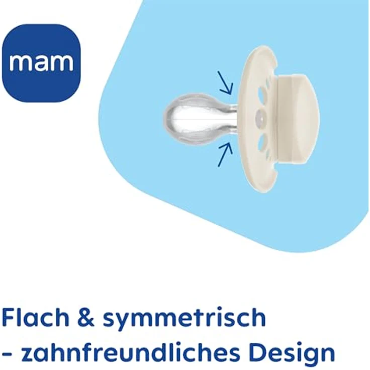 MAM Original Pure Schnuller im 2er-Set, zahnfreundlicher Baby Schnuller aus nachhaltigem & bio-erneuerbarem Material, Sauger aus MAM SkinSoft Silikon, mit Schnullerbox, 16+ Monate, Reh/Vogel – Bild 6