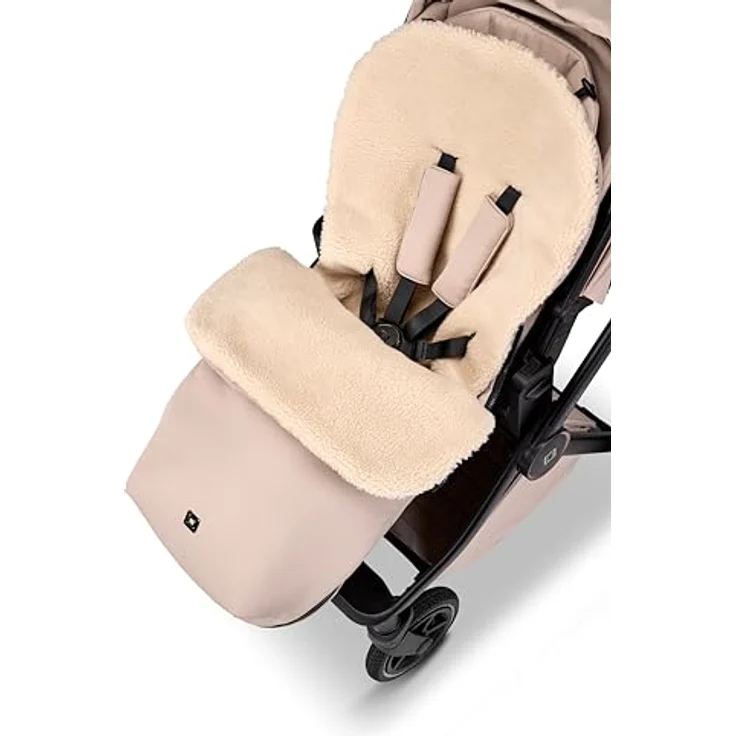 MOON PREMIUM Fußsack sand, vielseitig einsetzbar mit herausnehmbarem Teddyfell-Innenfutter für ganzjährige Nutzung – Bild 3