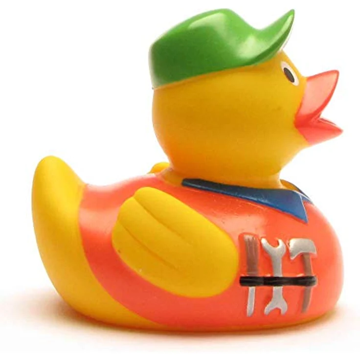 Duckshop Badeente - personalisierbar (Hausmeister Ente) mit Wunschtext bis 10 Zeichen, 8 cm, Vinyl – Bild 4