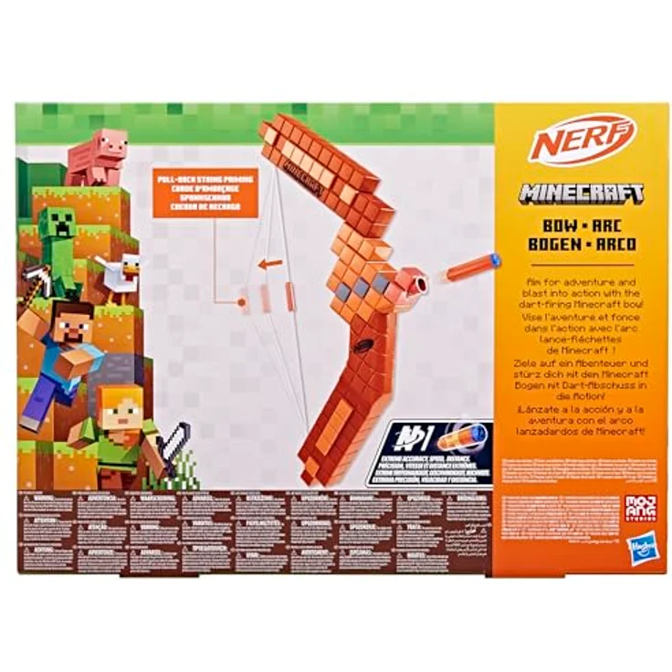 NERF Nerf Minecraft Bogen Dart-Blaster, inkl. 8 Nerf N1 Darts, schnurgespannt für präzisen Abschuss – Bild 4