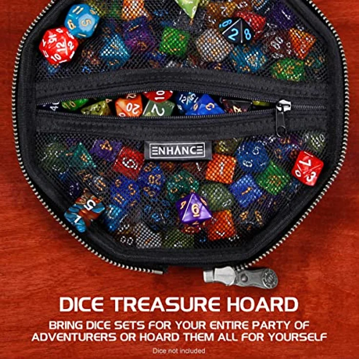 ENHANCE DND-Würfelablage und Würfeletui – Collector's Edition bis zu 150 D&D-Würfel – Dragon Schwarz – Bild 3