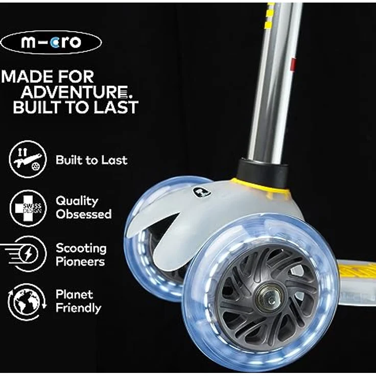MICRO Mini micro Deluxe Flux LED | Das ORIGINAL | Kinderroller ab 2 Jahren | Inklusive LED Rollen | Transparentes Design, stylische Farbe – Bild 5
