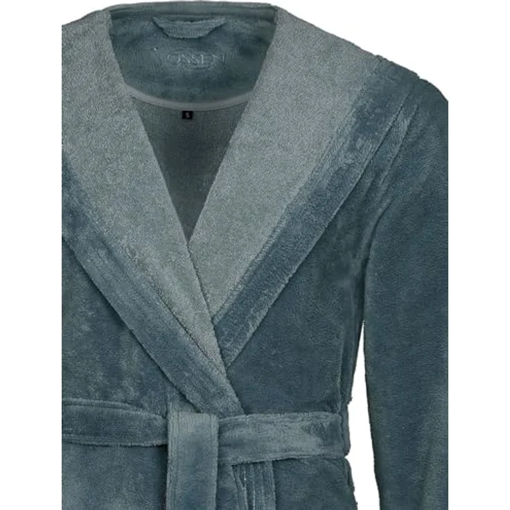 Vossen Bademantel Lynn, Blau, Velours, Gr. S, unisex, hautfreundlich und strapazierfähig – Bild 2