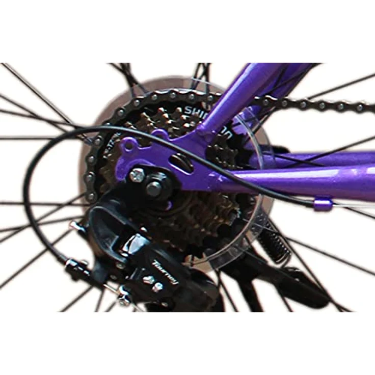Talson 24 Zoll Mädchen Fahrrad Mtb Mit Beleuchtung Und Shimano 21-Gang Kinderfahrrad Lila – Bild 3