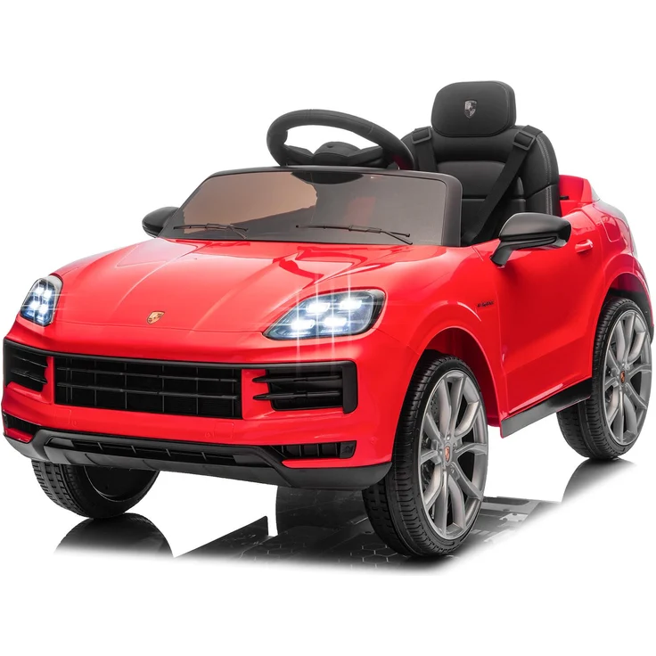 FCH Porsche Cayenne Kinder Elektroauto 12V, elektrisch mit 2,4G-Fernbedienung, MP3 und LED-Leuchten, rot