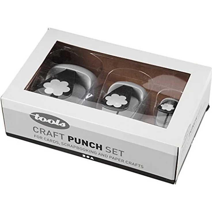 Creativ Stanzer Set, 3-teilig in Größen 25+49+75 mm, Blumenmotiv für Papier und dünnen Karton – Bild 2