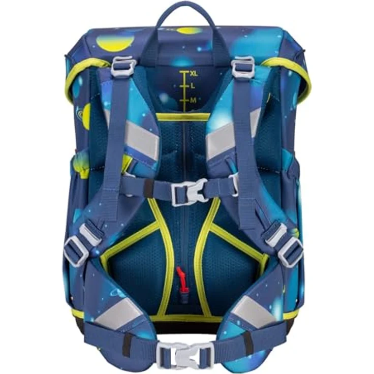 Scout Schulranzen Scout Neo Set LED Planets, ergonomischer Ranzen mit 7 blinkenden Lichtern und retroreflektierenden Flächen, inklusive Sportbeutel und Federmäppchen – Bild 4