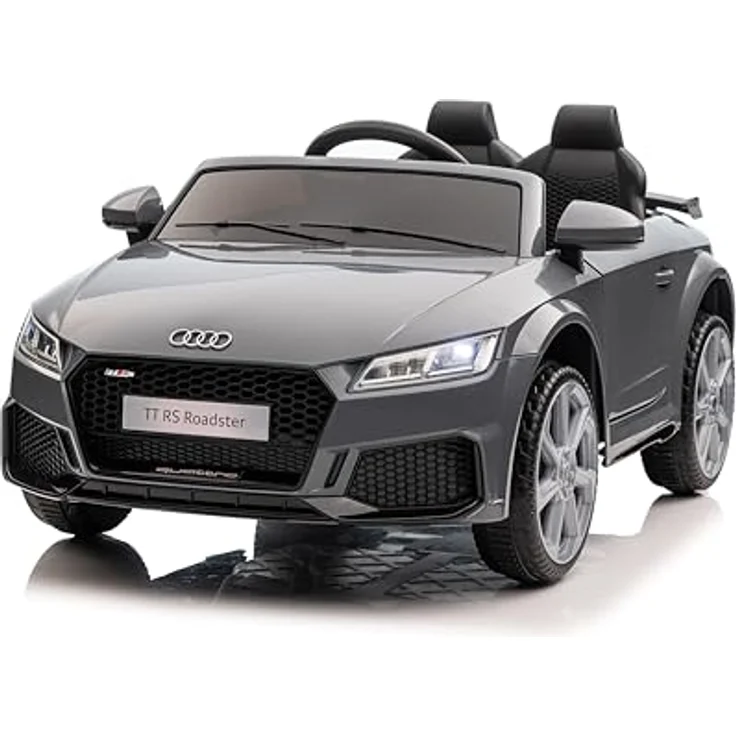 FINOOS Kinder elektroauto A.U.D.I. TTRS 12V Elektroauto für Kinder mit Fernbedienung 2,4GHz, Akku: 12V, 4,5Ah, 2 x Motor 30 Watt in Grau – Bild 1