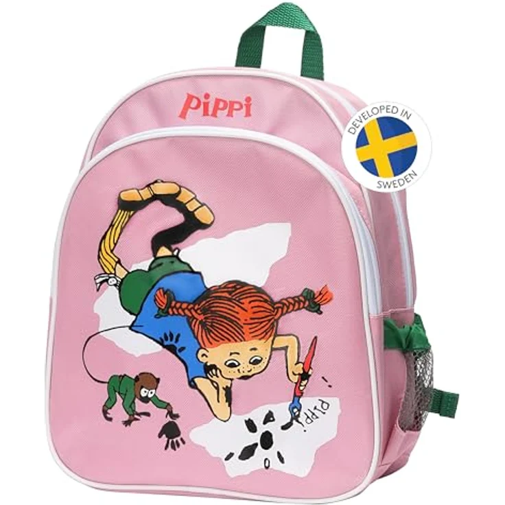 Pippi Langstrumpf Reisetasche, rosa Rucksack für Kinder, mit geräumigem Hauptfach und Sicherheitsfunktionen, geeignet für Alter 3+ – Bild 1