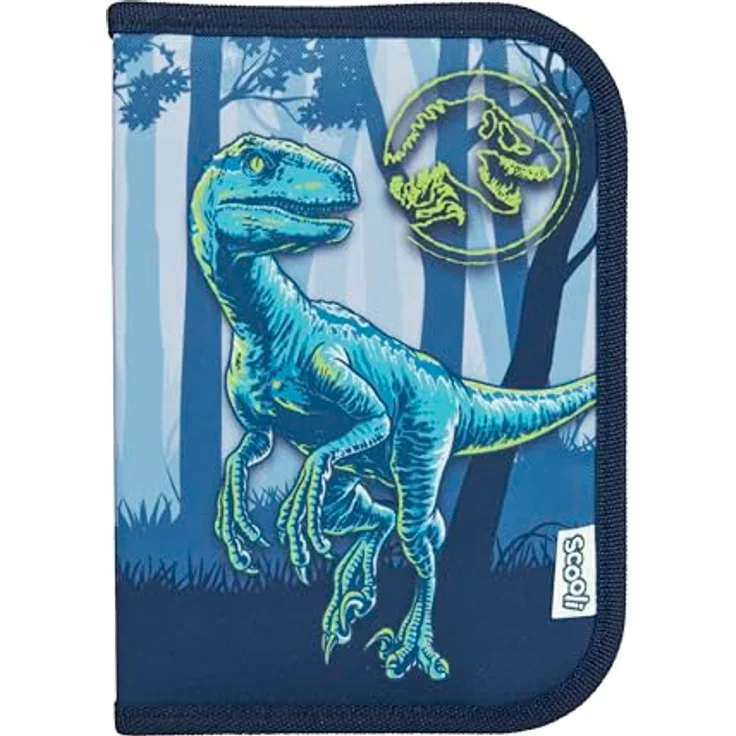 Scooli Gefülltes Schüleretui Jurassic World, mit 14 Buntstiften, ergonomisch geformt, ideal für Schule und Freizeit, ab 6 Jahren – Bild 1