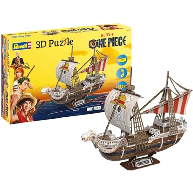 Revell One Piece Flying Lamb/Going Merry 3D-Puzzle, detailreiches Design - ideal für Fans