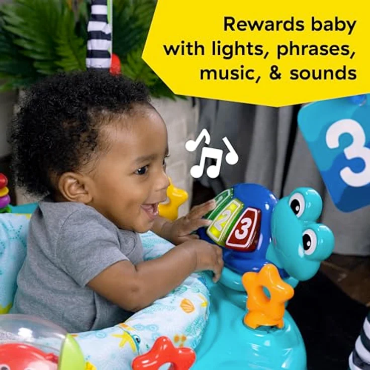 Baby Einstein Curiosity Cove™ 2-in-1 Aktivitätshüpfer mit abnehmbarer Schildkröte Neptun, 3 Lernmodi, höhenverstellbar, 360° drehbarer Sitz, geeignet für 6-12 Monate – Bild 4