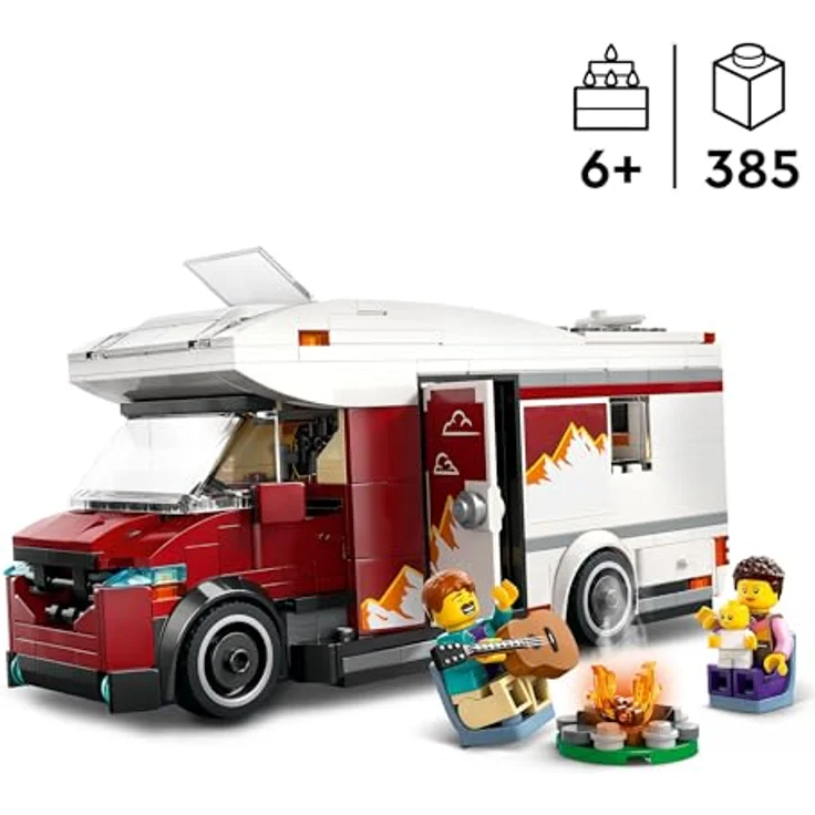 LEGO City Abenteuer-Wohnmobil - Wohnwagen Spielzeug für Jungen und Mädchen ab 6 Jahren - Inkl. 3 Minifiguren und Camping Zubehör - Geschenkidee zum Geburtstag und für die Feiertage 60454, LEGO Klemmbausteine – Bild 2