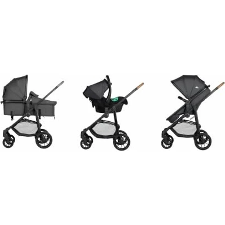 Bebeconfort Haze Trio, 3-in-1 Kombikinderwagen mit wendbarem 2-in-1-Sitz, Babyschale R129, leicht und kompakt, Mineral Graphite – Bild 3