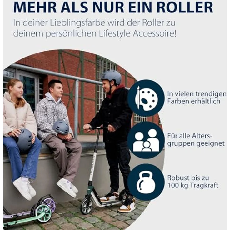 Hudora Scooter Big Wheel 205 Advanced, faltbarer Tretroller mit 205 mm Rädern, höhenverstellbar und bis 100 kg belastbar, ash – Bild 7