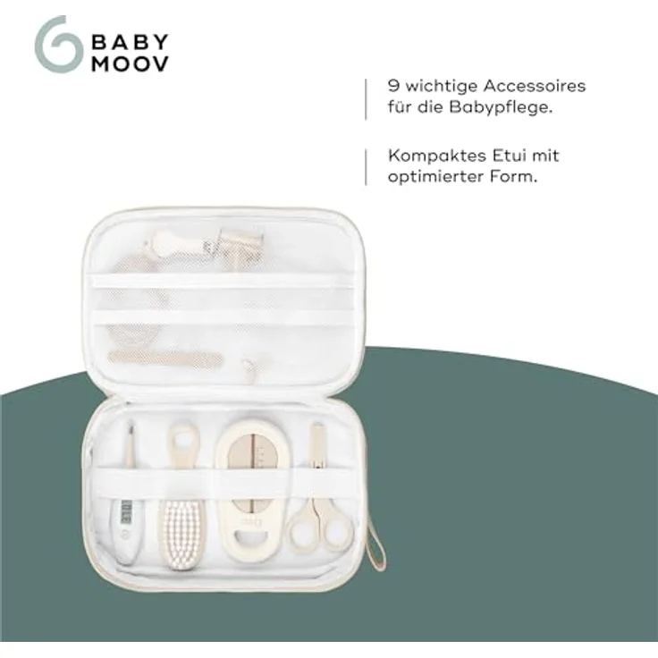 Babymoov Babypflege-Set, kompakt mit 9 Accessoires, digitales Thermometer und Haarbürste, umweltfreundlich mit lebenslanger Garantie – Bild 3