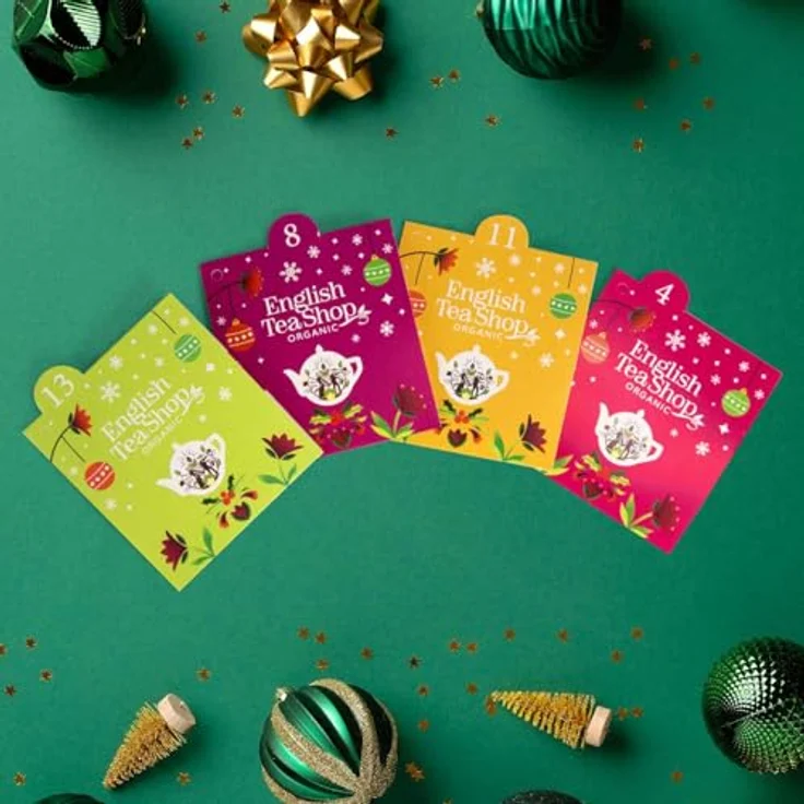 English Tea Shop ETS - BIO Tee Adventskalender 2026 "Christmas Countdown", roter Adventskalender mit 25 Teebeuteln – Bild 5