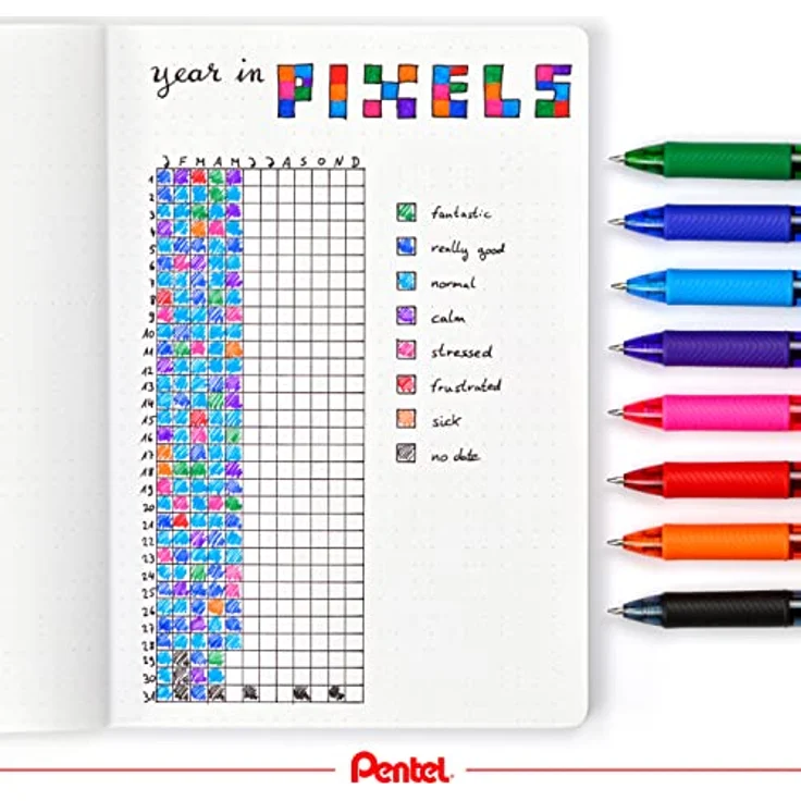 Pentel Liquidgelroller Schreibstifte, rosa, 0,35 mm Strichstärke, schnell trocknende EnerGel-Tinte, nachfüllbar, 12 Stück – Bild 7