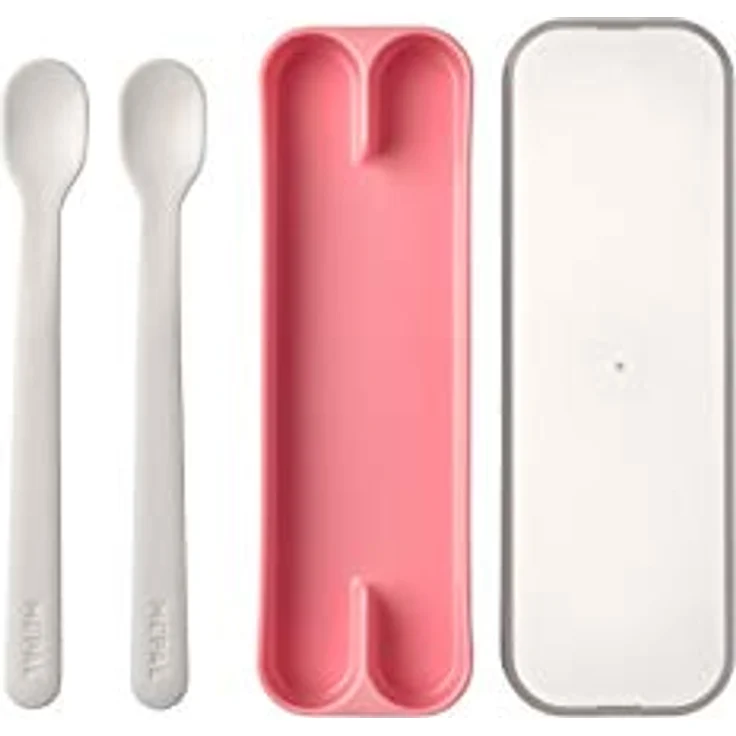 Mepal – Fütterlöffel Mio – Babylöffel – Kleinkind Fütterlöffel – Baby Besteck – Spülmaschinengeeignet – BPA frei – 2er Besteck Set – Deep pink – Bild 2