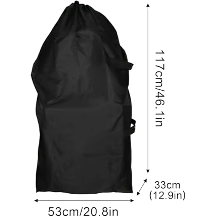 Wisebom Transporttasche für Kinderwagen, wasserdicht, 117 x 53 x 33 cm, für Flugreisen, schwarz – Bild 2