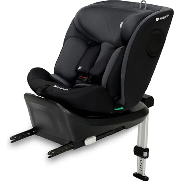 KinderKraft I-360 i-Size, drehbarer Reboarder-Kindersitz mit H-Guard und SPS+, 5-Punkt-Gurt, bis 36 kg, schwarz