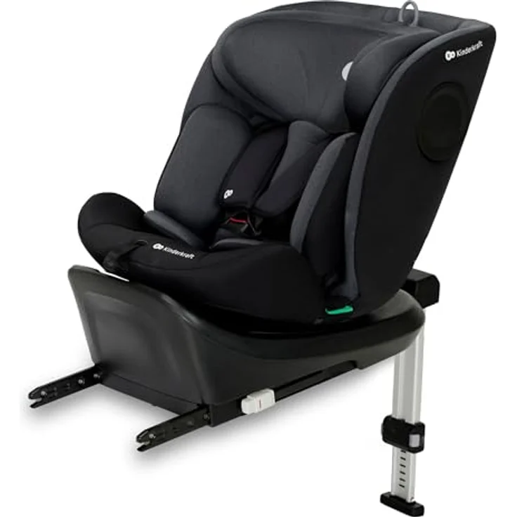 KinderKraft I-360 i-Size, drehbarer Reboarder-Kindersitz mit H-Guard und SPS+, 5-Punkt-Gurt, bis 36 kg, schwarz – Bild 1