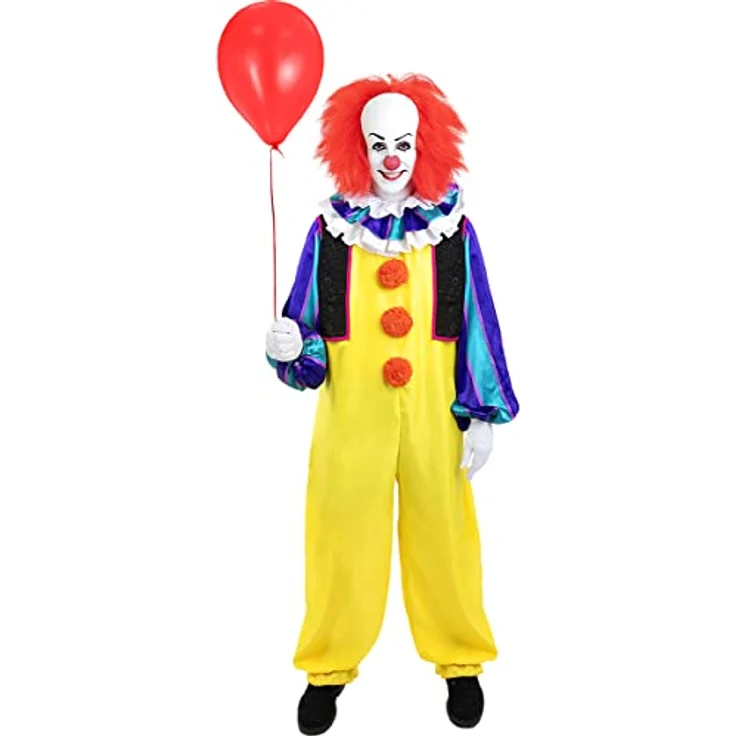 Funidelia Pennywise Kostüm - Es (Movie) 100% OFFIZIELLE für Herren, Größe XL, bunt, inklusive Overall, Kragen und Handschuhe – Bild 1