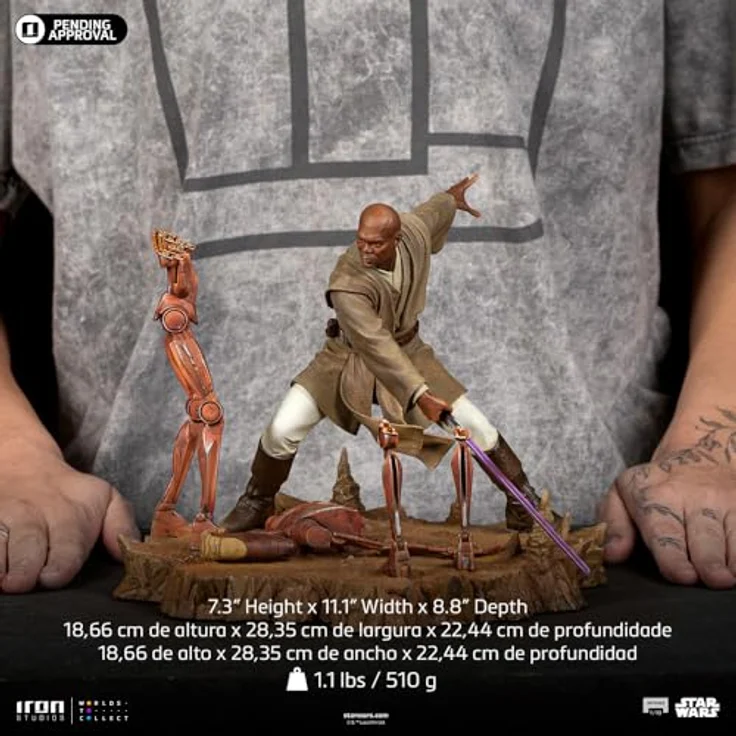 Iron Studios Star Wars Art Scale Statue 1/10 Mace Windu, 18 cm Resinfigur mit Base – Bild 7