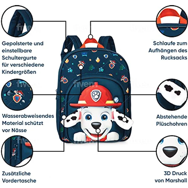 Fabrizio Viacom PAW Patrol Kinderrucksack mit Plüschohren 20564-5000 – Bild 3