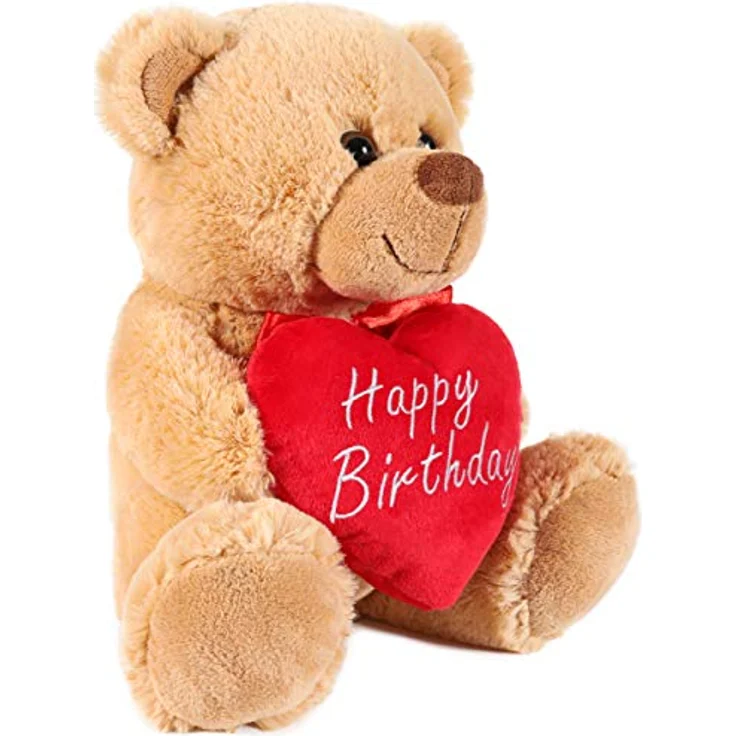 Teddy Plüschbär mit Herz - Happy Birthday - Kuscheltier Schmusetier - 25 cm – Bild 2
