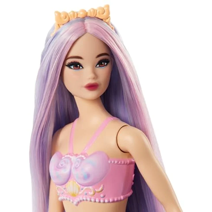 Barbie Meerjungfrauenpuppe Meerjungfrau, mit lilafarbenem Haar – Bild 3