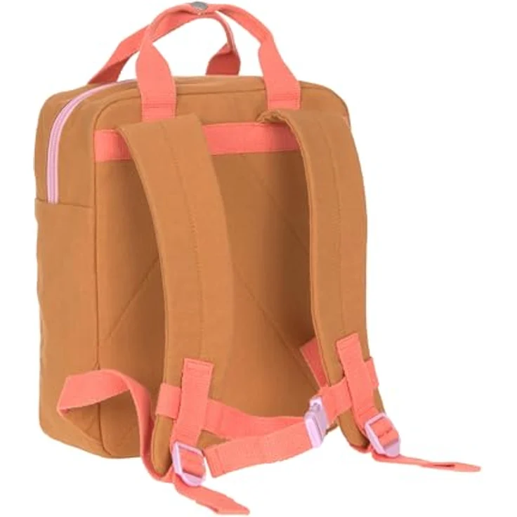 LÄSSIG Kindergartenrucksack Mini Square 7L, wasserabweisend, gepolsterte Schultergurte, Farbe Caramel – Bild 2