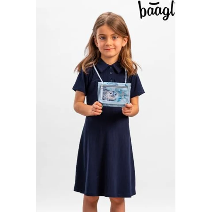 Baagl Brustbeutel für Kinder, Mini Portemonnaie für Mädchen in Polar mit verstellbarem Umhängeband und separater Münztasche – Bild 5