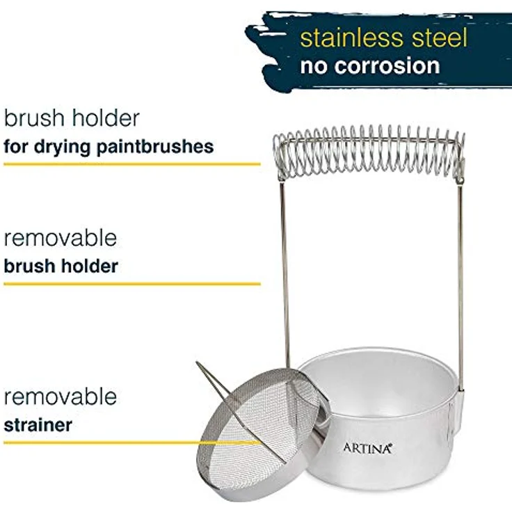 Artina Kreativset Elba, 15tlg. Malset mit Pinselwascher, Pinselhalter und Malzubehör – Bild 5