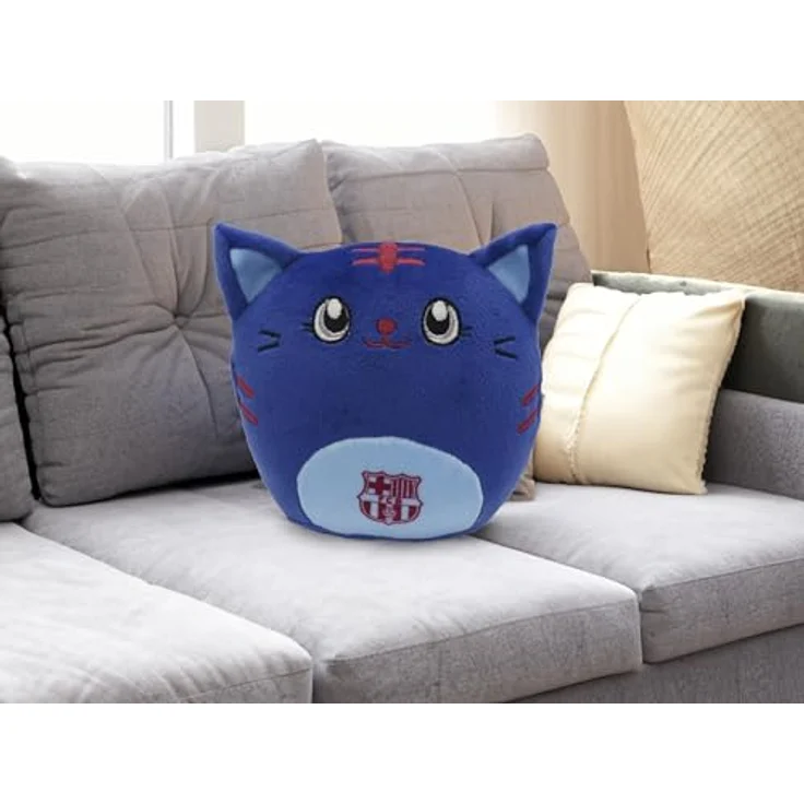 CyP Brands FC Barcelona Plüschpuppe, Katze, 30 cm, Blau, offizielles Produkt mit Barça-Wappen – Bild 5