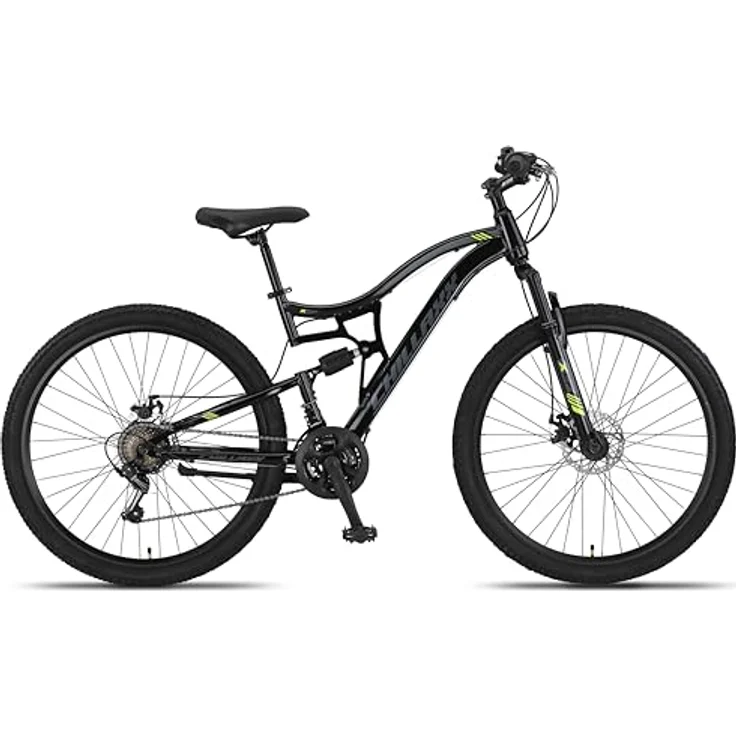 Chillaxx Bike Falcon Premium Mountainbike in 24 und 26 Zoll - Fahrrad für Jungen, Mädchen, Damen und Herren - Scheibenbremse- 21 Gang-Schaltung - Vollfederung (Schwarz-Disc-Bremse, 27,5 Zoll) – Bild 2