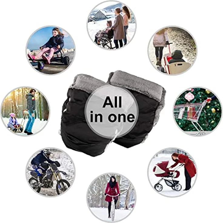Alihoo Kinderwagen Handwärmer, 1 Paar Kinderwagen Handmuff Warme Handschuhe für Eltern Betreuer Kutsche Handmuffs Kinderwagen,Buggy - Preisvergleich – Bild 4
