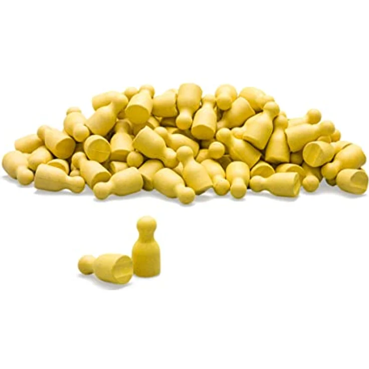 WISSNER® RE-Wood Spielfiguren/Halmakegel, 100 Stück, gelb, konform mit Spielzeugnorm DIN EN 71 – Bild 1
