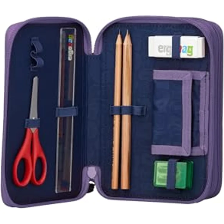 ergobag Maxi Mäppchen Set 40-teilig, mit Lyra Bunt- und Filzstiften, Kleingeldfach, Lineal, Schere – Bild 3