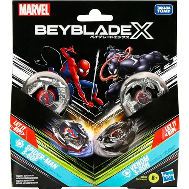 Beyblade Venom Spinne G0288es0, Sammlung mit 2 Kreisel und X-Celerator Beschleunigungssystem, Silber, One Size – Bild 4