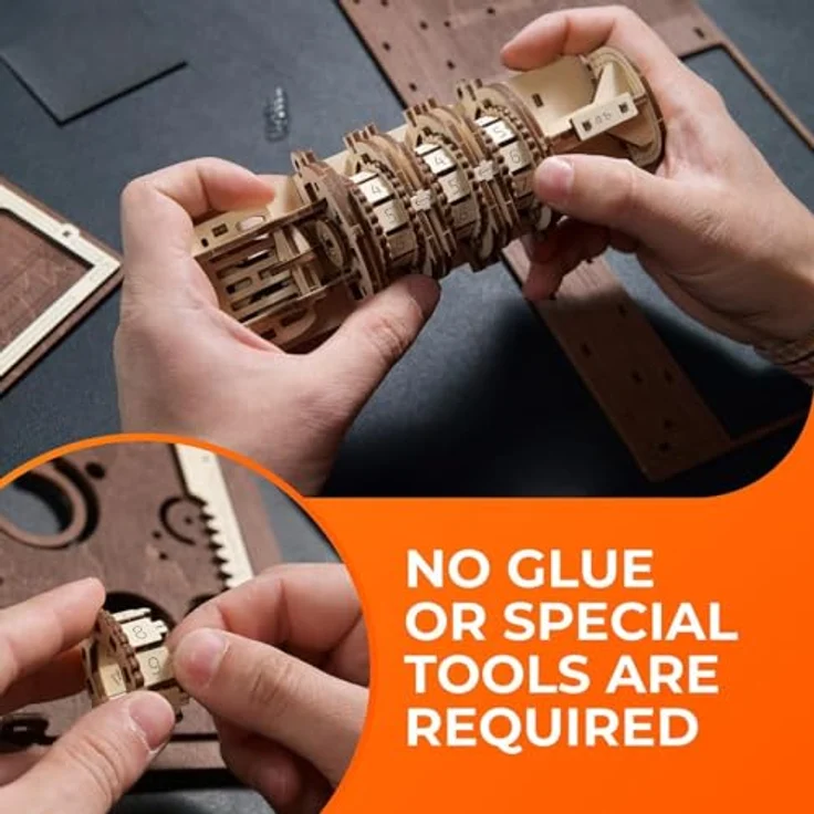 UGEARS Ugears Book of Secrets l 3D-Puzzle mit Zahlenkombination, 263 Puzzleteile, Holz – Bild 5