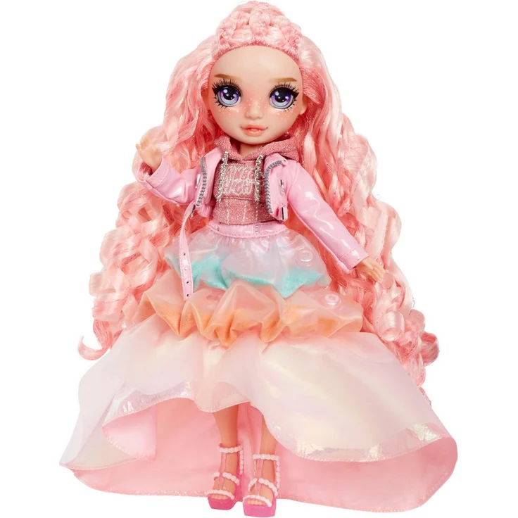 Rainbow High Anziehpuppe Winter Wonderland Doll - Bella (Pink) mit formbarem Schnee und Schneemann Bastelset – Bild 1