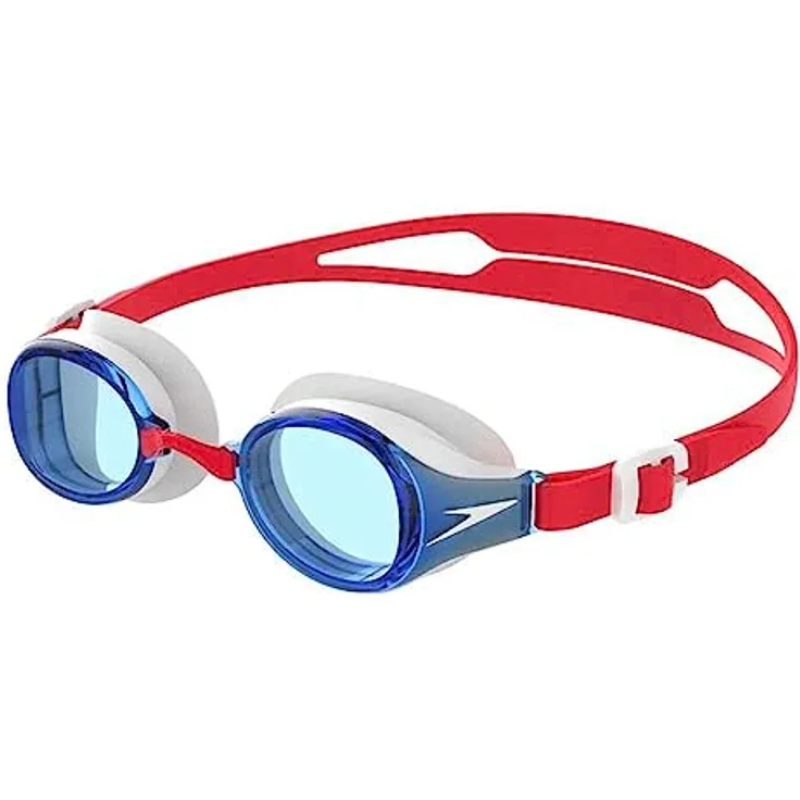 Speedo Unisex Kinder Junior Hydropure Junior Schwimmbrille, Rot/Weiß/Blau, Einheitsgröße