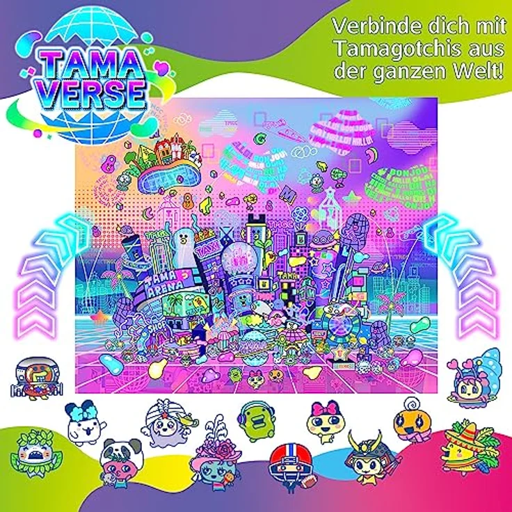 Bandai Tamagotchi Uni, interaktives virtuelles Haustier in multilingualer Version (Deutsch, Spanisch, Französisch, Japanisch, Italienisch, Portugiesisch, Englisch) – Bild 5