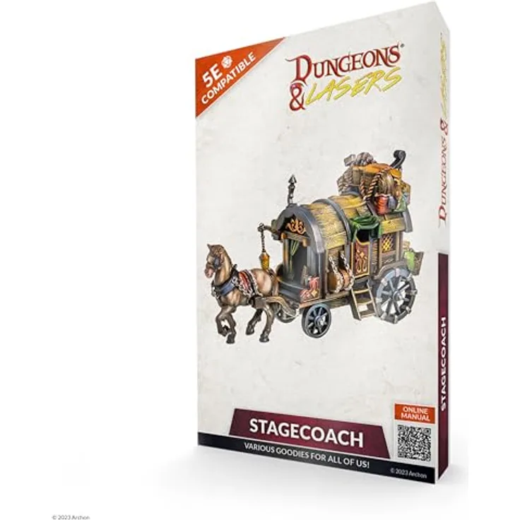 Dungeons & Lasers Stagecoach DNL0060, 28 mm Kunststoffmodellbau, unlackiert und zerlegt, für Teenager ab 168 Jahren