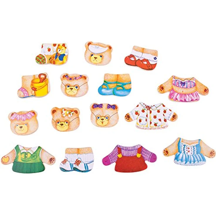 Bigjigs Toys Hölzernes Anziehspiel: Bärenfamilie, Holzpuzzle mit 72 Teilen, Höhe: 140mm, Breite: 300mm, Tiefe: 40mm – Bild 3